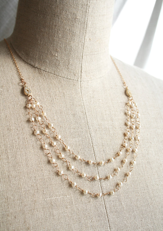 three strand pearl necklace via anniversary gifts by year