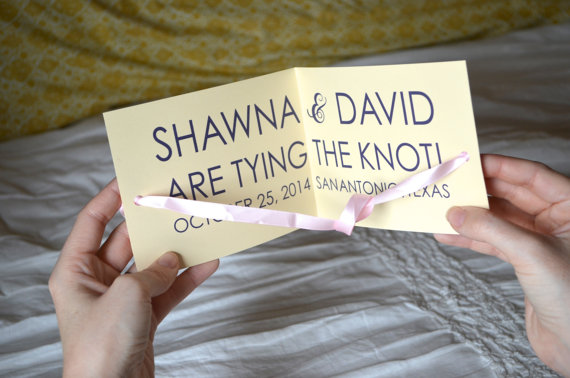 tie the knot save the date card
