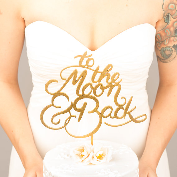 to the moon and back cake topper