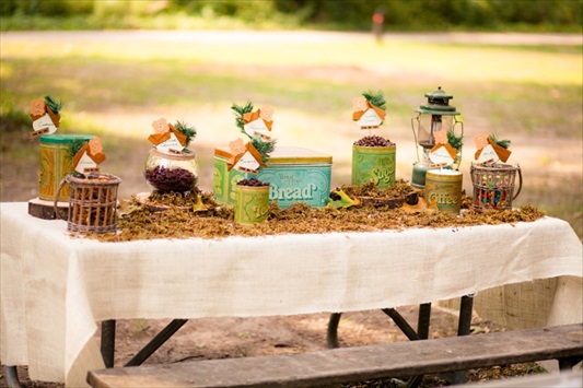 trail mix station - camp themed wedding