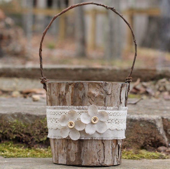 rustic flower girl baskets