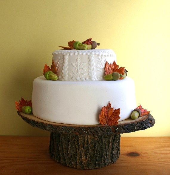 handmade fall cake stand