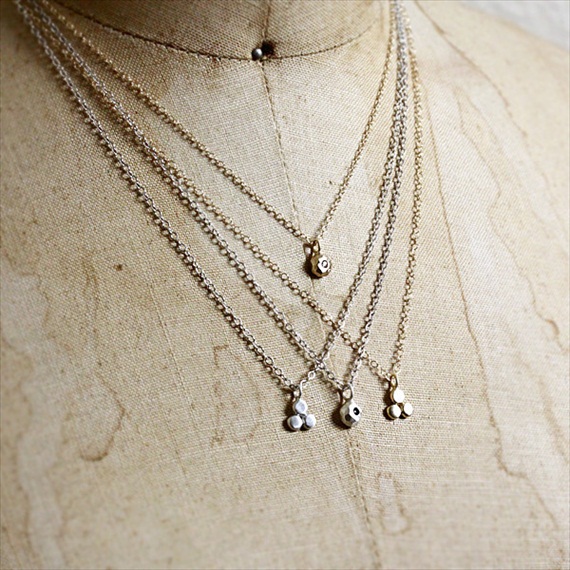 trinity necklace sterling silver layered look