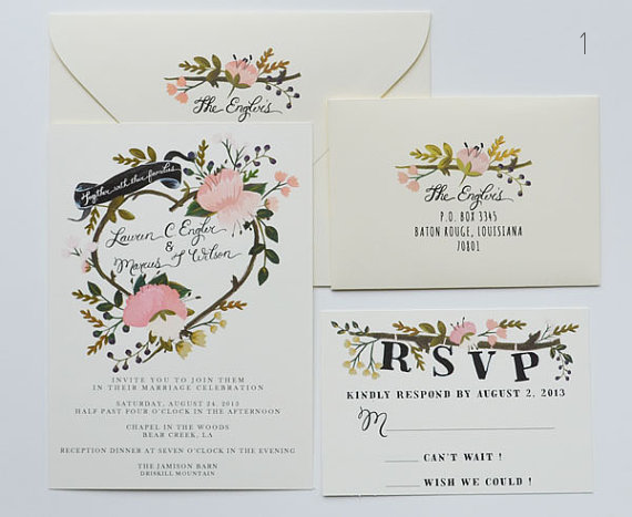 Twig Wedding Invitation (by The First Snow)