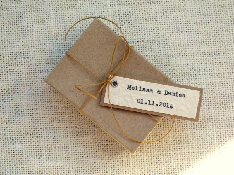 typed rustic chic favor tags by JoBlake | rustic chic wedding ideas