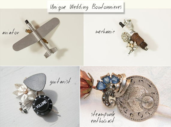 unique wedding boutonnieres - custom boutonnieres by the ritzy rose