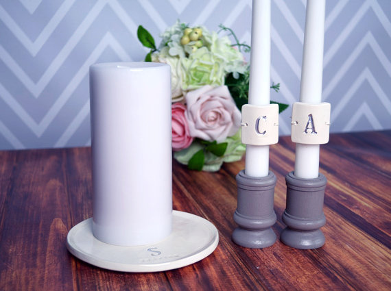 Personalized unity candle set (by Susabella) - Unity Ceremony Ideas width=