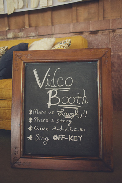 wedding video booth sign