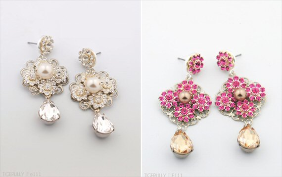 Vintage Drop Earrings (Sabelle by Tigerlilly Jewelry) #handmade #wedding #jewelry