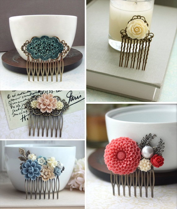 How to Wear a Hair Comb - vintage-inspired hair combs by Marolsha
