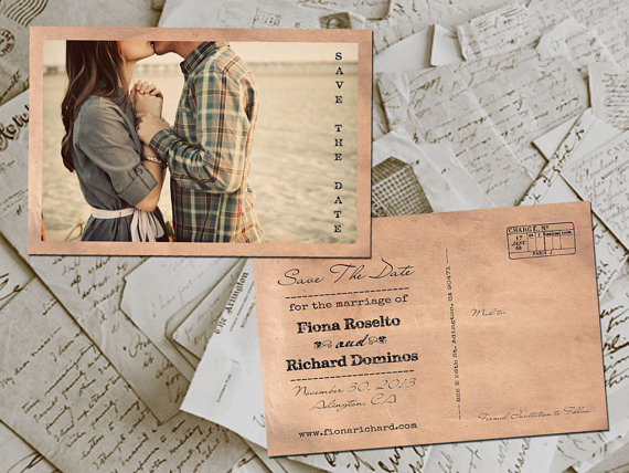 Vintage Inspired Save the Date Cards