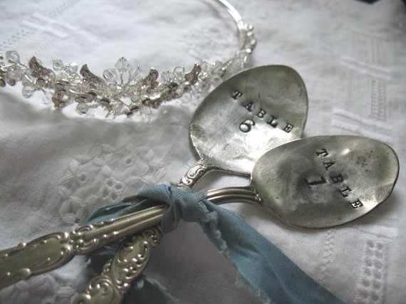 Vintage Wedding Silverware (by Wooden Hive) via EmmalineBride.com