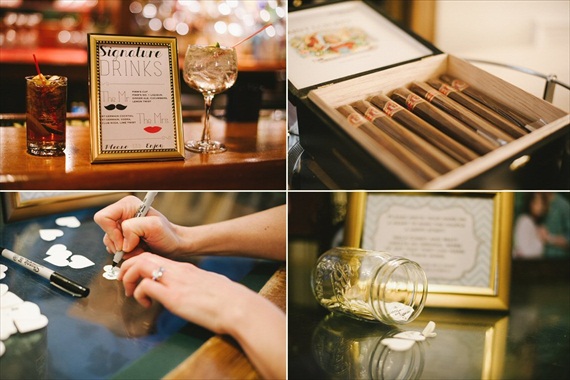 vintage wedding - image of signature drinks and cigars