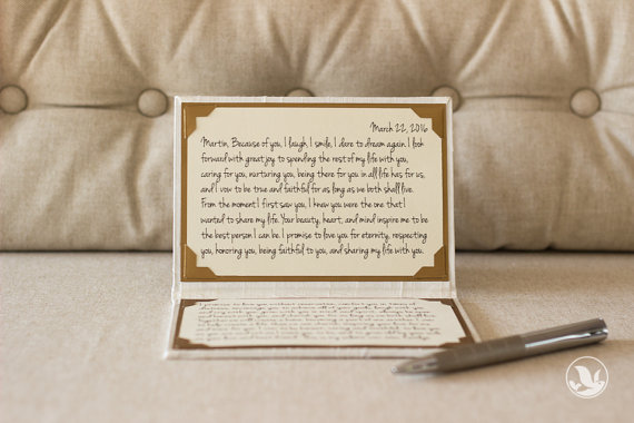 vow book inside - Gift Ideas for the Bride