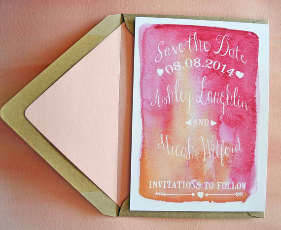 Watercolor Save the Date Cards