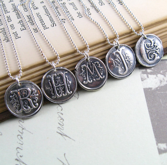 Wax Seal Necklace (by New Hope Beading) - How to Use Wax Letter Seals via EmmalineBride.com