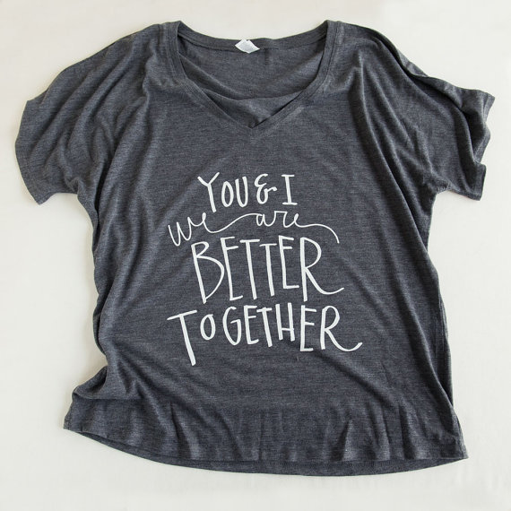 You and I We Are Better Together by Emily Steffen by Emily Steffen | Etsy Wedding Tank Tops https://emmalinebride.com/bride/etsy-wedding-tank-tops/