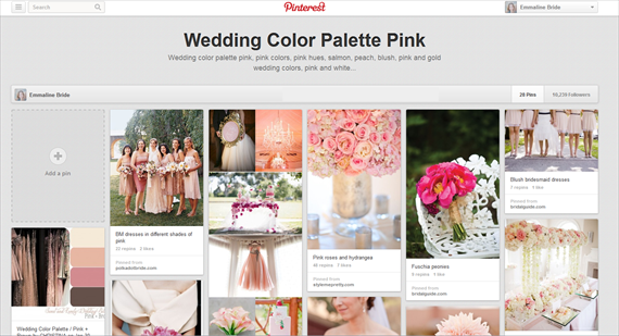 wedding color palette - pink