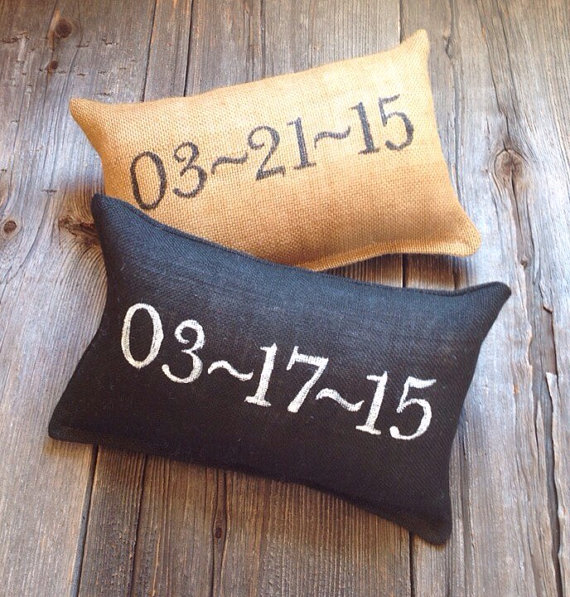 wedding date pillow