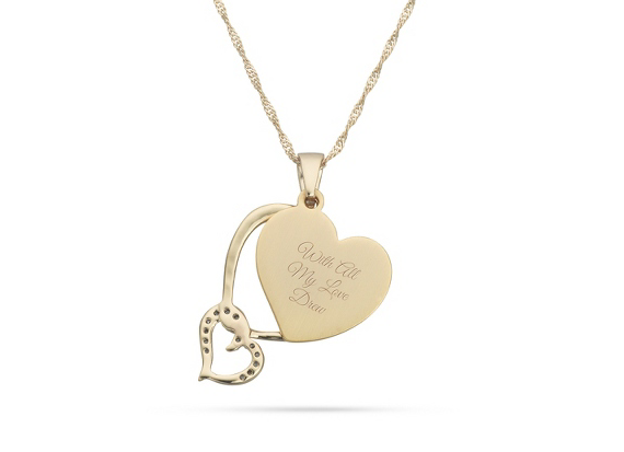 wedding day gifts for mom - double heart necklace