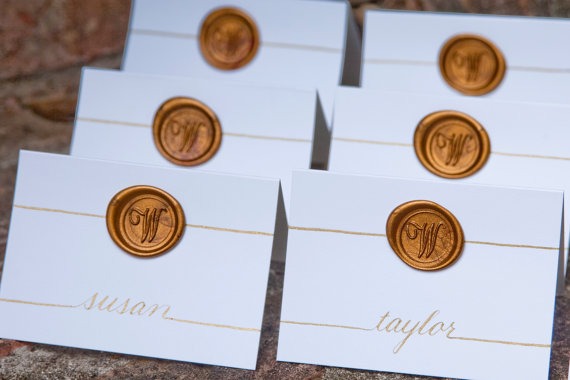 wedding place cards wax seal - paper goods wedding