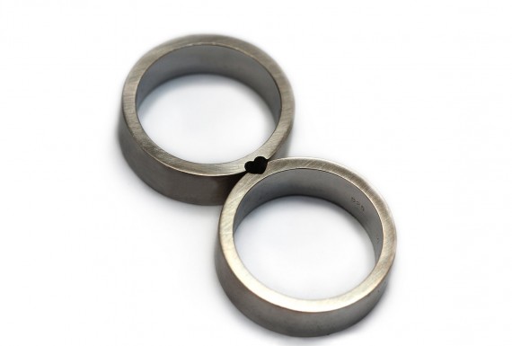 wedding rings that create a heart | handmade wedding bands | https://emmalinebride.com/jewelry/handmade-wedding-bands/