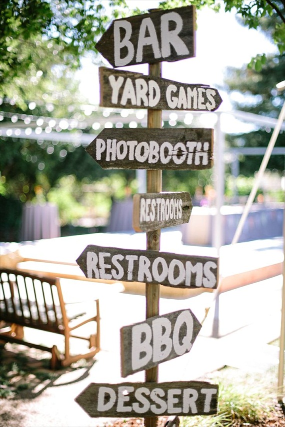 this way, that way via 7 Wood Wedding Signs You'll Want to Steal
