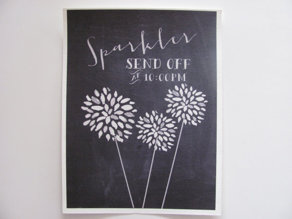 wedding sparkler send off sign by the polka dotted bee