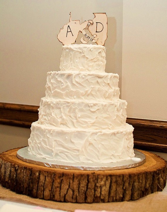 Wedding state cake toppers