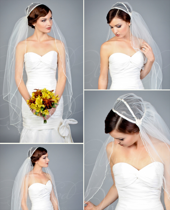 8 Wedding Veil Styles (by EmmalineBride.com, veil by Unveiled Bridal Designs) #handmade #wedding #veils