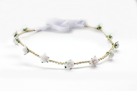 white floral - spring wedding crowns | via http://emmalinebride.com/bride/spring-wedding-crowns/