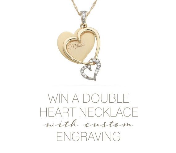 win a double heart necklace