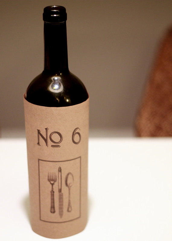 Wine Bottle Table Numbers (by Golden Silhouette)