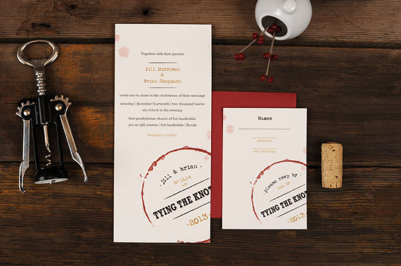 wine themed wedding invitations - wine themed wedding ideas