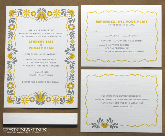 yellow and gray invitation suite - 5 Creative Save the Date Ideas