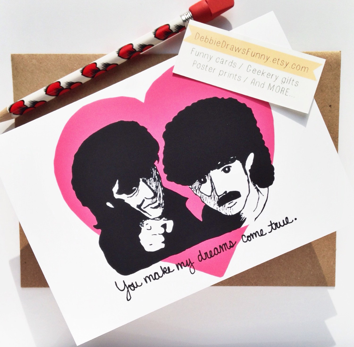 you make my dreams come true hall and oates - via funny valentine cards etsy from EmmalineBride.com
